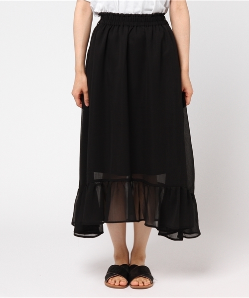 WEGO（ウィゴー）の「WEGO/イレヘムフリルミディスカート（スカート・レディース・カーキ/ブラック/ダークオレンジ/レッド/マスタード・LARGE/MEDIUM）」の6枚目の写真