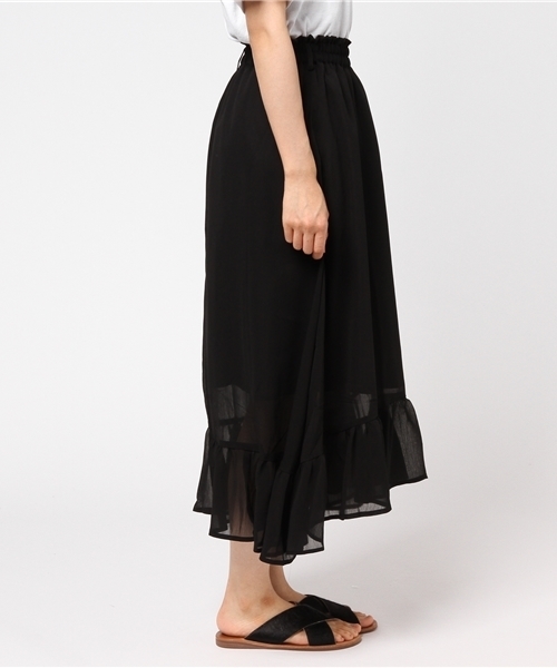 WEGO（ウィゴー）の「WEGO/イレヘムフリルミディスカート（スカート・レディース・カーキ/ブラック/ダークオレンジ/レッド/マスタード・LARGE/MEDIUM）」の7枚目の写真