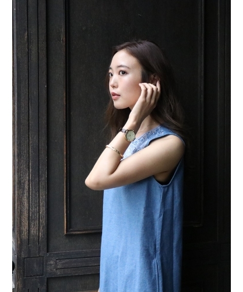 dazzlin（ダズリン）の「エンブロイダリーデニムサックワンピース（ワンピース・レディース・ホワイト/インディゴブルー/ブルー・SMALL/MEDIUM）」の8枚目の写真