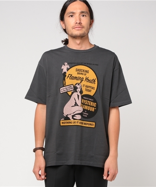 HYSTERIC GLAMOUR（ヒステリックグラマー）の「FLAMING YOUTH プリント Tシャツ（Tシャツ/カットソー・メンズ・ブラウン/ホワイト/チャコールグレー・MEDIUM/SMALL/X-SMALL/LARGE）」の15枚目の写真