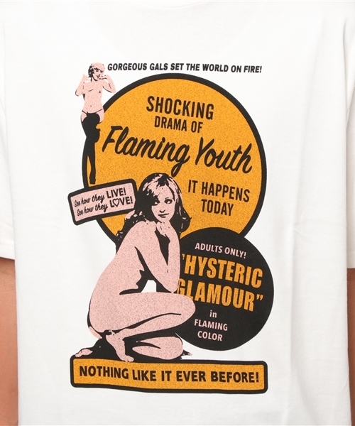 HYSTERIC GLAMOUR（ヒステリックグラマー）の「FLAMING YOUTH プリント Tシャツ（Tシャツ/カットソー・メンズ・ブラウン/ホワイト/チャコールグレー・MEDIUM/SMALL/X-SMALL/LARGE）」の10枚目の写真