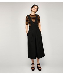 cropped wide leg overalls