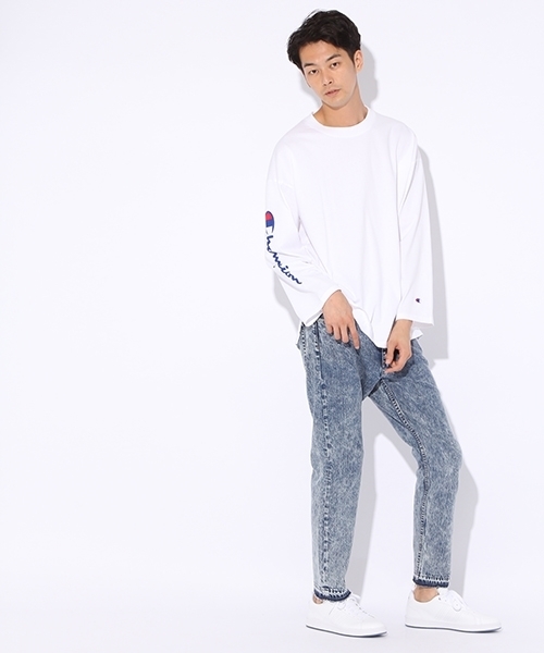 niko and...(ニコアンド)の「リペアケミカルデニムパンツ(デニムパンツ・メンズ・チャコール/ブルー・LARGE/MEDIUM)」の14枚目の写真