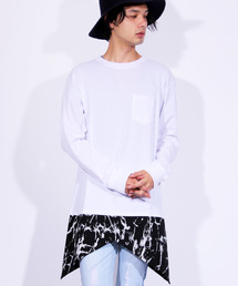 ８(eight) | 切替 長袖Tシャツ ロング丈 カットソー(Tシャツ/カットソー)