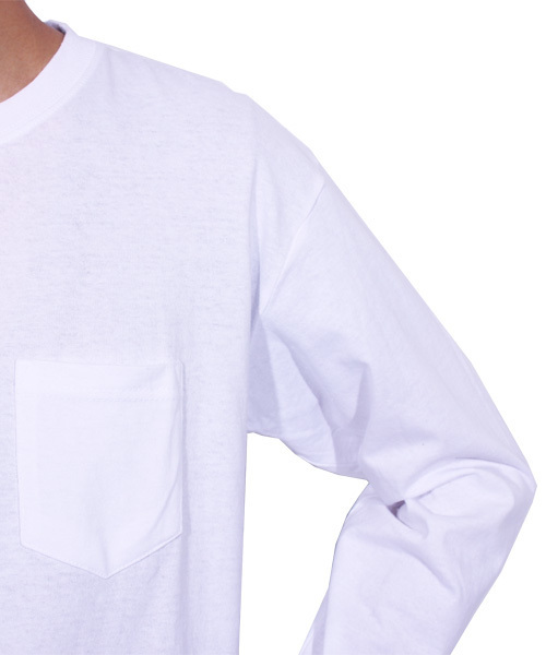 ８(eight)（エイト）の「切替 長袖Tシャツ ロング丈 カットソー（Tシャツ/カットソー・メンズ・ホワイト/ブラック・LARGE/MEDIUM）」の9枚目の写真