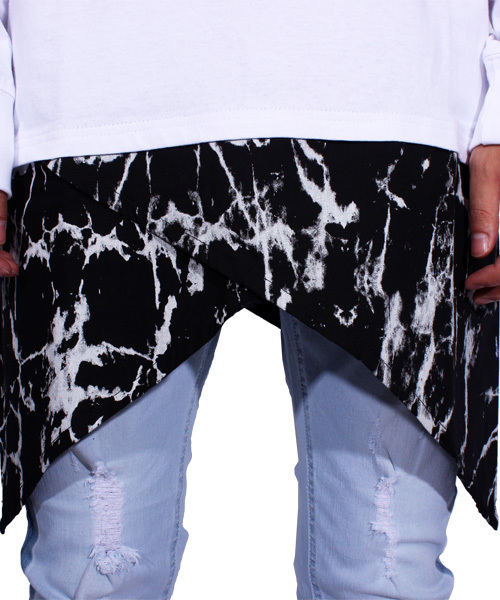 ８(eight)（エイト）の「切替 長袖Tシャツ ロング丈 カットソー（Tシャツ/カットソー・メンズ・ホワイト/ブラック・LARGE/MEDIUM）」の14枚目の写真