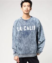 STYLEBLOCK | カットデニムケミカルウォッシュビッグシルエットドロップショルダースウェットトレーナー(スウェット)