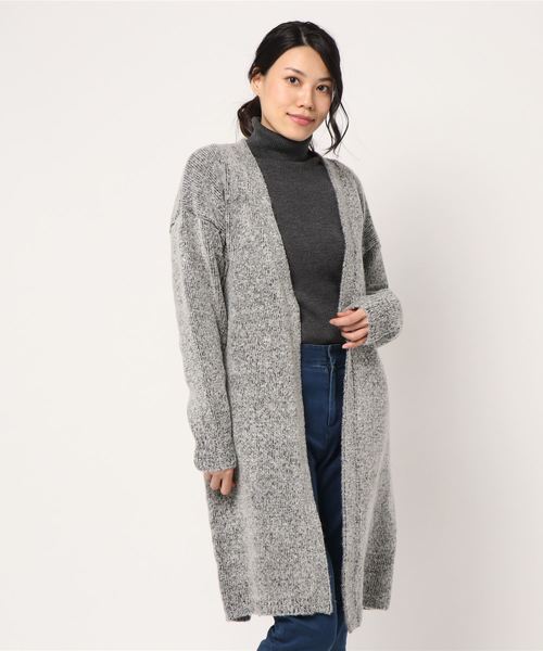 MOUSSY（マウジー）の「OVER SIZED LONG CD（カーディガン/ボレロ・レディース・ブラック/トップグレー/ネイビー/ベージュ/アイボリー・FREE）」の10枚目の写真