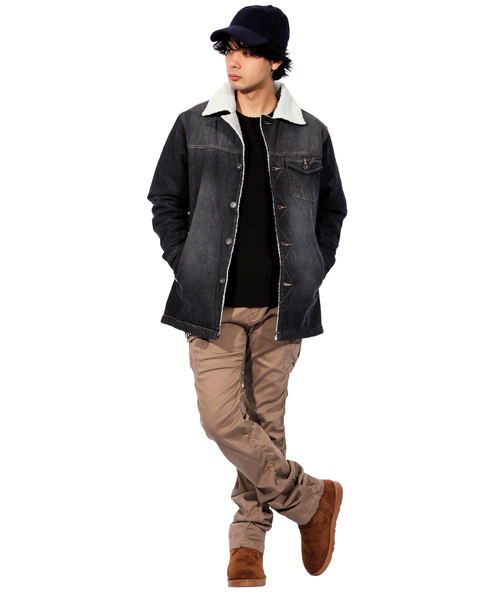 ８(eight)（エイト）の「裏ボア デニム ランチコート（デニムジャケット・メンズ・ブラック/ブルー系その他/ブルー系その他2・MEDIUM/LARGE/X-LARGE）」の14枚目の写真