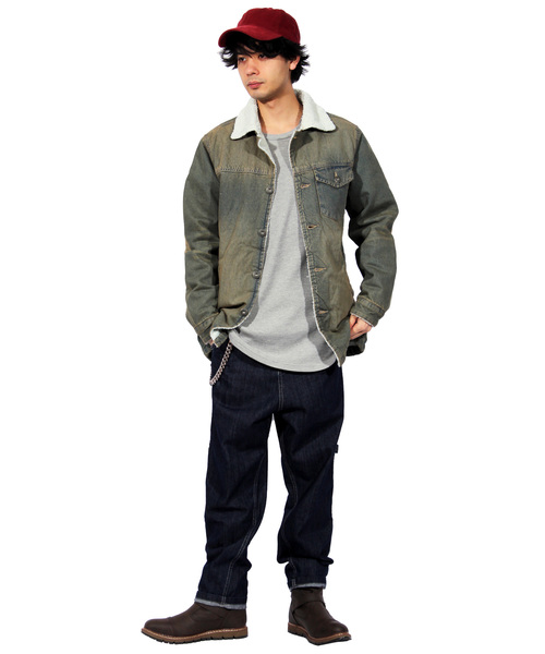 ８(eight)（エイト）の「裏ボア デニム ランチコート（デニムジャケット・メンズ・ブラック/ブルー系その他/ブルー系その他2・MEDIUM/LARGE/X-LARGE）」の16枚目の写真