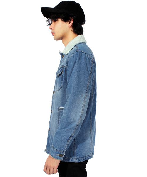 ８(eight)（エイト）の「裏ボア デニム ランチコート（デニムジャケット・メンズ・ブラック/ブルー系その他/ブルー系その他2・MEDIUM/LARGE/X-LARGE）」の17枚目の写真