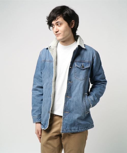 ８(eight)（エイト）の「裏ボア デニム ランチコート（デニムジャケット・メンズ・ブラック/ブルー系その他/ブルー系その他2・MEDIUM/LARGE/X-LARGE）」の8枚目の写真