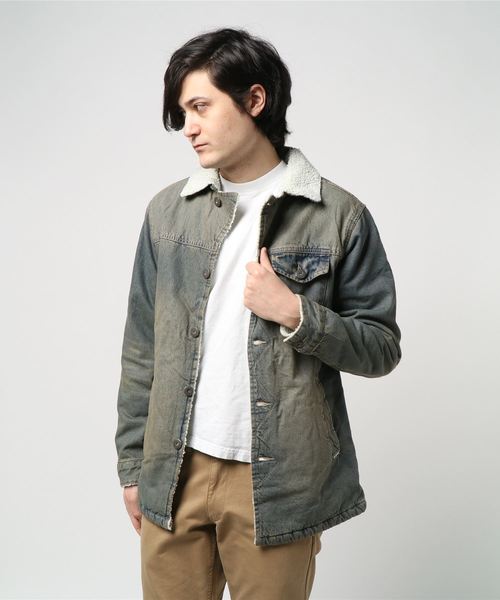 ８(eight)（エイト）の「裏ボア デニム ランチコート（デニムジャケット・メンズ・ブラック/ブルー系その他/ブルー系その他2・MEDIUM/LARGE/X-LARGE）」の9枚目の写真