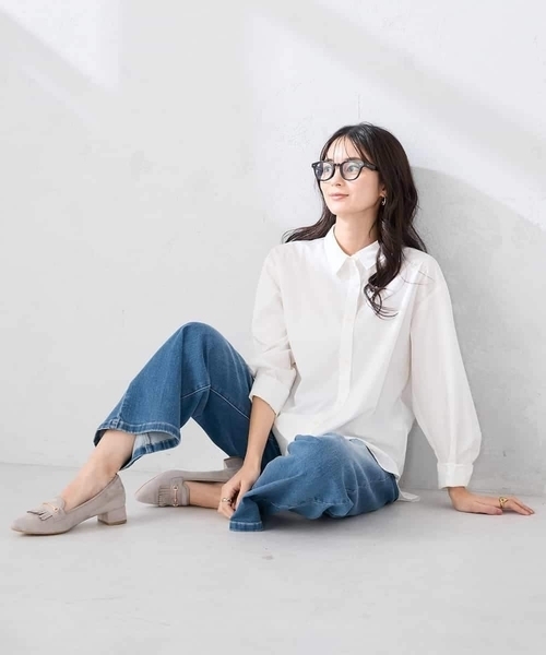 a.v.v（アーヴェヴェ）の「ワイドデニムパンツ（デニムパンツ・レディース・ネイビー/ライトブルー・40/42/34/38/36）」の5枚目の写真