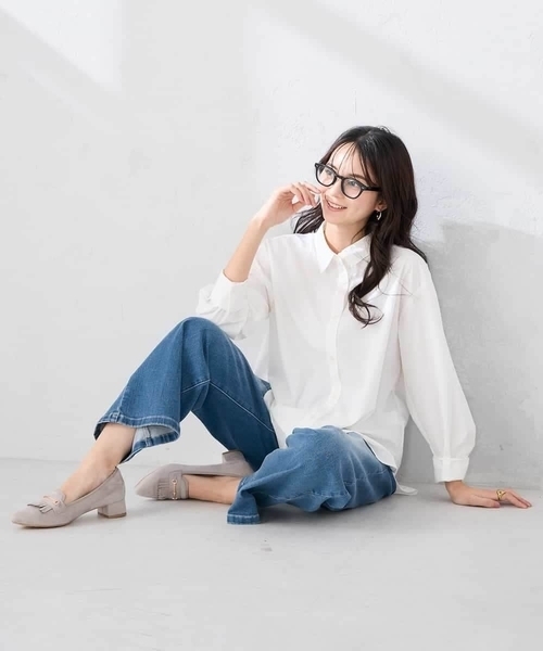 a.v.v（アーヴェヴェ）の「ワイドデニムパンツ（デニムパンツ・レディース・ネイビー/ライトブルー・40/42/34/38/36）」の14枚目の写真