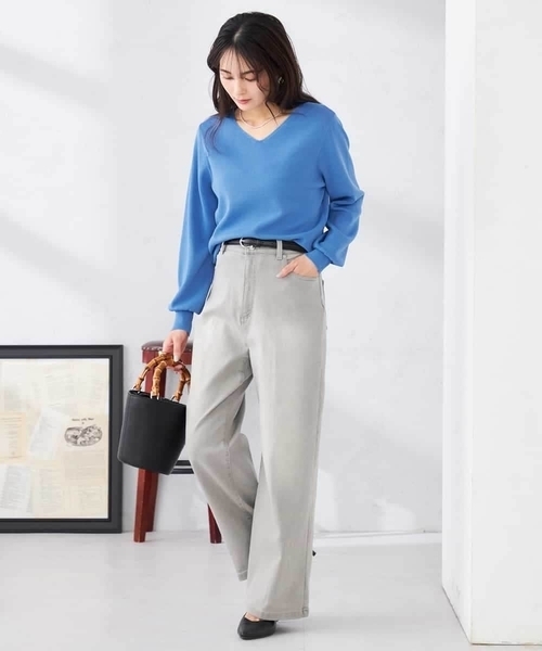 a.v.v（アーヴェヴェ）の「ワイドデニムパンツ（デニムパンツ・レディース・ネイビー/ライトブルー・40/42/34/38/36）」の19枚目の写真