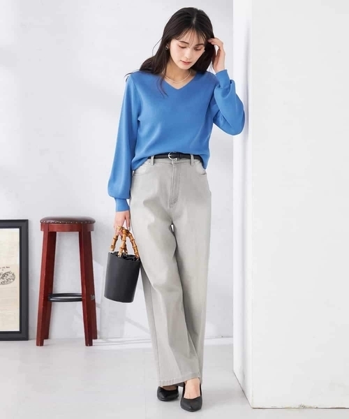 a.v.v（アーヴェヴェ）の「ワイドデニムパンツ（デニムパンツ・レディース・ネイビー/ライトブルー・40/42/34/38/36）」の15枚目の写真