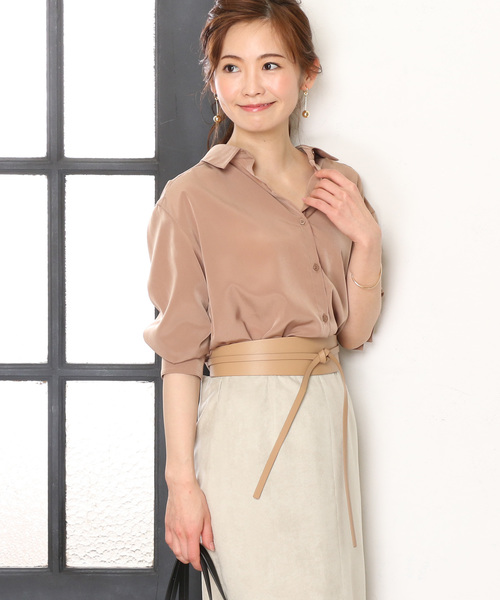 un dix cors(アンディコール)の「デシンルーズシャツ(シャツ/ブラウス・レディース・ベージュ/ネイビー/オフホワイト・フリ-)」の10枚目の写真