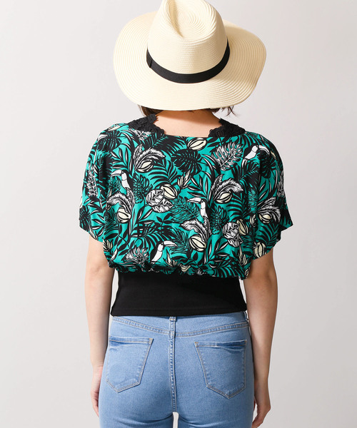 WEGO/アロハカシュクールリブブラウス WEGO/アロハカシュクールリブブラウス