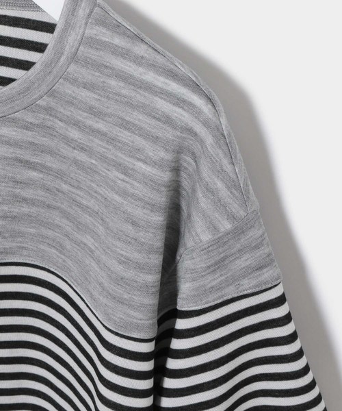ADAM ET ROPE'(アダムエロペ)の「WフェイスボーダーTシャツ(Tシャツ/カットソー・メンズ・ホワイト/チャコールグレー/ネイビー/ミント・M/L)」の12枚目の写真