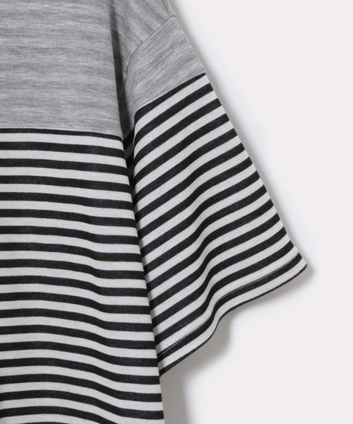 ADAM ET ROPE'(アダムエロペ)の「WフェイスボーダーTシャツ(Tシャツ/カットソー・メンズ・ホワイト/チャコールグレー/ネイビー/ミント・M/L)」の13枚目の写真