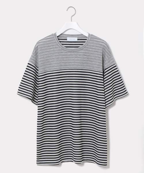 ADAM ET ROPE'(アダムエロペ)の「WフェイスボーダーTシャツ(Tシャツ/カットソー・メンズ・ホワイト/チャコールグレー/ネイビー/ミント・M/L)」の17枚目の写真