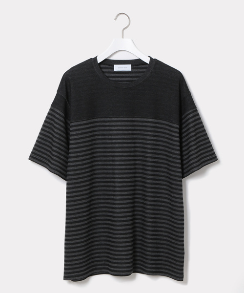 ADAM ET ROPE'(アダムエロペ)の「WフェイスボーダーTシャツ(Tシャツ/カットソー・メンズ・ホワイト/チャコールグレー/ネイビー/ミント・M/L)」の14枚目の写真