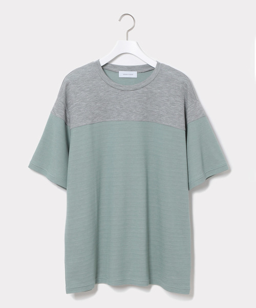 ADAM ET ROPE'(アダムエロペ)の「WフェイスボーダーTシャツ(Tシャツ/カットソー・メンズ・ホワイト/チャコールグレー/ネイビー/ミント・M/L)」の16枚目の写真