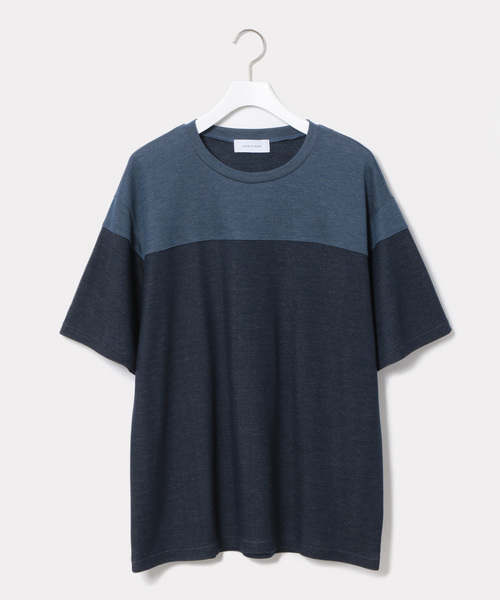 ADAM ET ROPE'(アダムエロペ)の「WフェイスボーダーTシャツ(Tシャツ/カットソー・メンズ・ホワイト/チャコールグレー/ネイビー/ミント・M/L)」の15枚目の写真