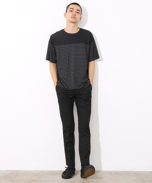 ADAM ET ROPE'(アダムエロペ)の「WフェイスボーダーTシャツ(Tシャツ/カットソー・メンズ・ホワイト/チャコールグレー/ネイビー/ミント・M/L)」の18枚目の写真
