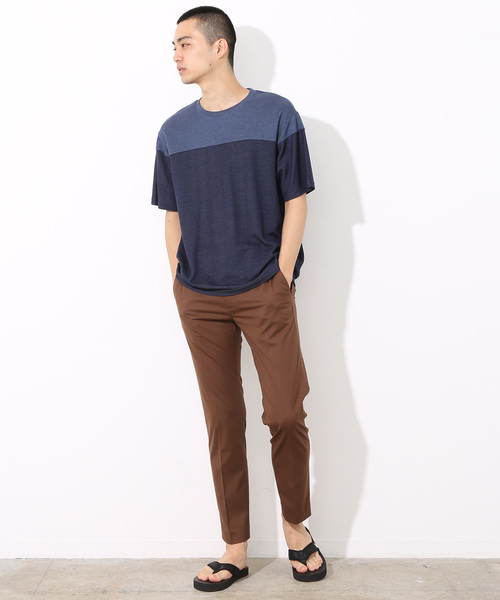 ADAM ET ROPE'(アダムエロペ)の「WフェイスボーダーTシャツ(Tシャツ/カットソー・メンズ・ホワイト/チャコールグレー/ネイビー/ミント・M/L)」の21枚目の写真
