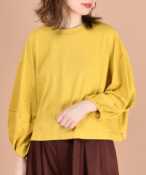 natural couture（ナチュラルクチュール）の「UESD風ボリューム袖Tシャツ（Tシャツ/カットソー・レディース・オフホワイト/スミクロ/ベージュ/プラム/イエロー・FREE）」の21枚目の写真