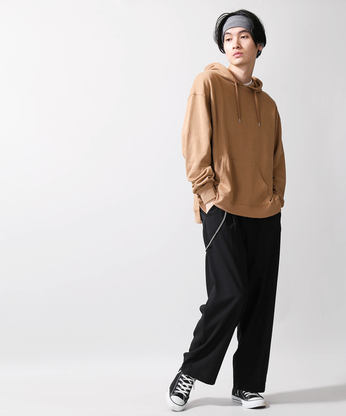 WEGO(ウィゴー)の「WEGO/チェーンストレッチワイドスラックス(スラックス・メンズ・ブラック・MEDIUM/LARGE/SMALL)」の2枚目の写真