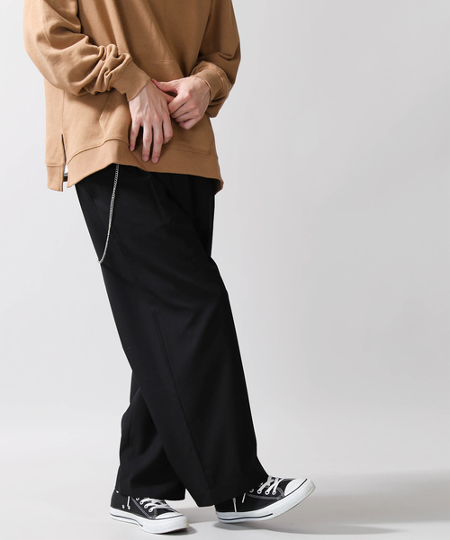 WEGO(ウィゴー)の「WEGO/チェーンストレッチワイドスラックス(スラックス・メンズ・ブラック・MEDIUM/LARGE/SMALL)」の3枚目の写真