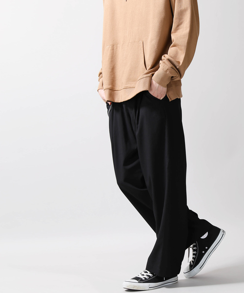 WEGO(ウィゴー)の「WEGO/チェーンストレッチワイドスラックス(スラックス・メンズ・ブラック・MEDIUM/LARGE/SMALL)」の4枚目の写真