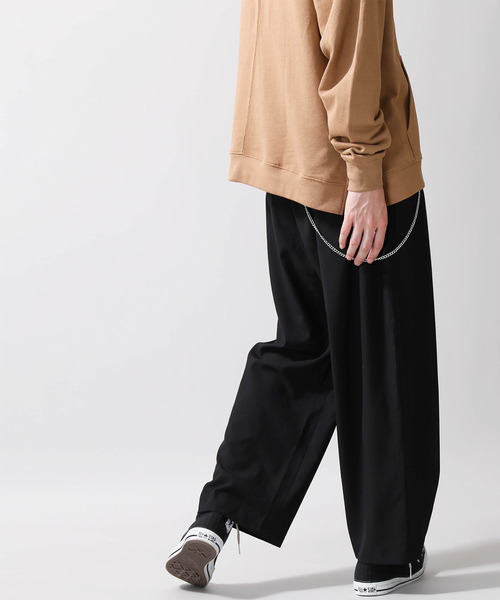 WEGO(ウィゴー)の「WEGO/チェーンストレッチワイドスラックス(スラックス・メンズ・ブラック・MEDIUM/LARGE/SMALL)」の5枚目の写真