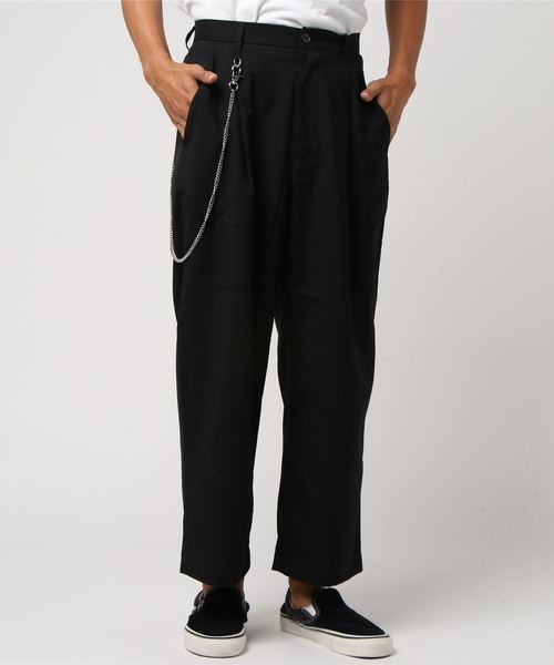 WEGO(ウィゴー)の「WEGO/チェーンストレッチワイドスラックス(スラックス・メンズ・ブラック・MEDIUM/LARGE/SMALL)」の8枚目の写真