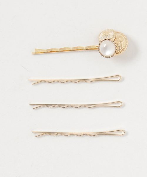 apres jour（アプレジュール）の「【apres jour×ARIAZ】パールボタンヘアピンセット（ヘアピン・レディース・ゴールド・FREE）」の2枚目の写真