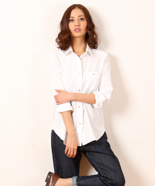 MYSELF ABAHOUSE（マイセルフアバハウス）の「ｵｯｸｽﾚｷﾞｭﾗｰｼｬﾂ（シャツ/ブラウス・レディース・オレンジ/グリーン系その他/ホワイト/サックスブルー・MEDIUM/SMALL）」の2枚目の写真