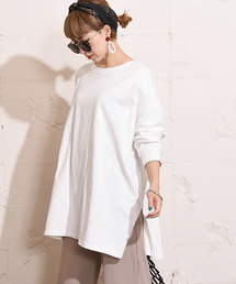 coca（coca） | サイドスリットオーバーサイズコットンチュニック(Tシャツ/カットソー)