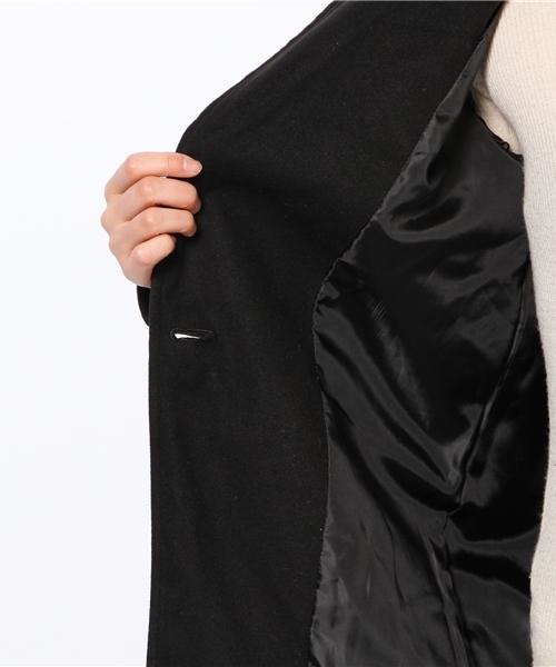 WEGO（ウィゴー）の「WEGO/ロングチェスターコート（ステンカラーコート・レディース・オフホワイト/ブラック/ライトグレー/ダークグリーン・FREE）」の12枚目の写真