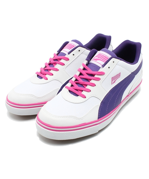 PUMA(プーマ)の「パウリスタ 2.0 (UNISEX)(スニーカー・メンズ・ブラック/ホワイト×グリーン/ホワイト×パープル・22.5cm/25.5cm/24cm/27.5cm/25cm/26cm/24.5cm/27cm/23.5cm/23cm/28cm/29cm/26.5cm/28.5cm)」の1枚目の写真