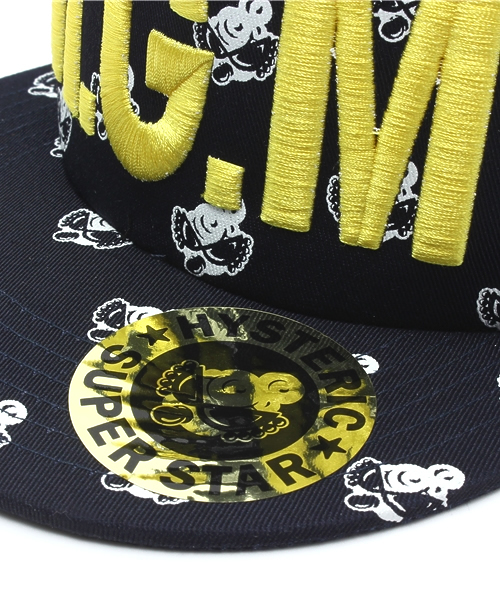 HYSTERIC MINI(ヒステリックミニ)の「Rolling mini Rock 総柄 CAP(キャップ・キッズ・ブラック系その他/ブルー系その他/レッド系その他・52/56/54/50)」の6枚目の写真