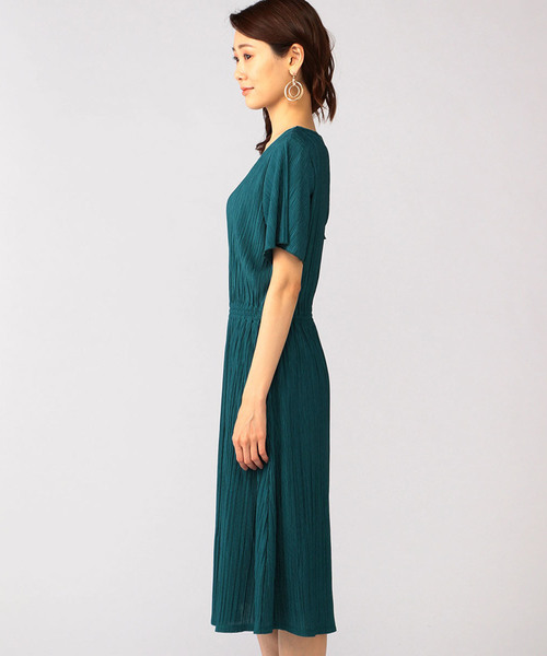 A/C DESIGN BY ALPHA CUBIC(エーシーデザインバイアルファキュービック)の「ウエストギャザーワンピース(ワンピース・レディース・イエロー/グリーン/ネイビー・M size/L size)」の4枚目の写真