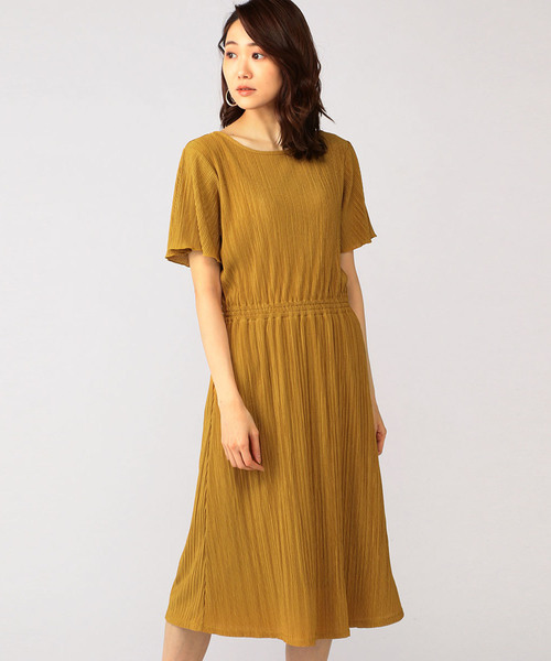 A/C DESIGN BY ALPHA CUBIC(エーシーデザインバイアルファキュービック)の「ウエストギャザーワンピース(ワンピース・レディース・イエロー/グリーン/ネイビー・M size/L size)」の18枚目の写真