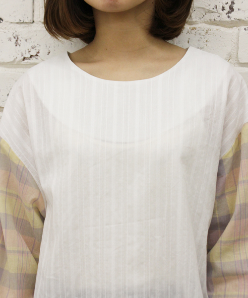 Kastane（カスタネ）の「【Kastane】マドラスオーバーブラウス（シャツ/ブラウス・レディース・ブルー系その他/イエロー系その他・FREE）」の4枚目の写真