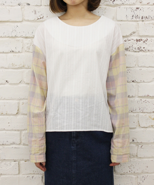 Kastane（カスタネ）の「【Kastane】マドラスオーバーブラウス（シャツ/ブラウス・レディース・ブルー系その他/イエロー系その他・FREE）」の8枚目の写真