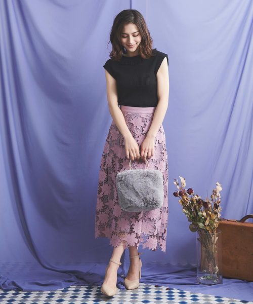 Noela（ノエラ）の「スエード刺繍レースSK（スカート）」 - WEAR