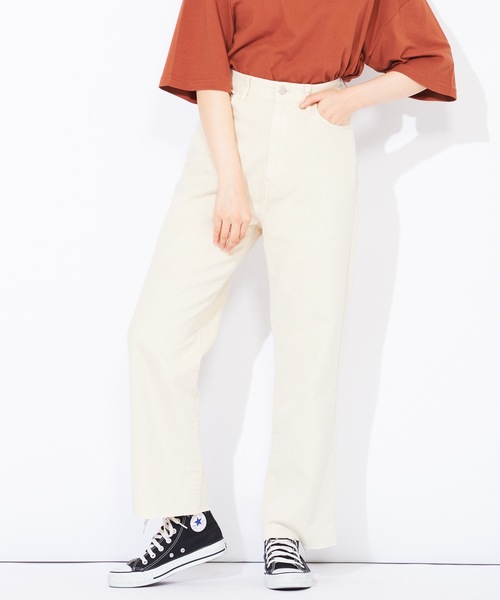 WEGO（ウィゴー）の「WEGO/モカカラーストレートワイドパンツ（その他パンツ・レディース・ライトブラウン/ナチュラル・MEDIUM/LARGE/SMALL）」の2枚目の写真