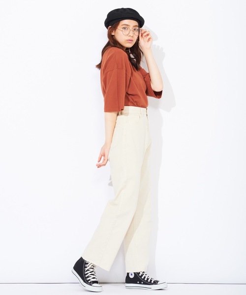 WEGO（ウィゴー）の「WEGO/モカカラーストレートワイドパンツ（その他パンツ・レディース・ライトブラウン/ナチュラル・MEDIUM/LARGE/SMALL）」の5枚目の写真